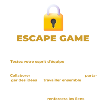 Testez votre esprit d'équipe dans nos escape rooms conçues pour défier et s’amuser ! Collaborer pour résoudre des énigmes, partager des idées, et travailler ensemble vers un objectif commun, voilà l'essence de nos escape games ! Une aventure qui renforcera les liens et la confiance au sein de votre équipe !