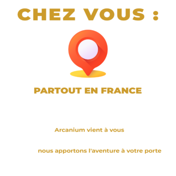 Vous avez une grande équipe et il est compliqué de vous déplacer ? Pas de souci, Arcanium vient à vous ! Que ce soit dans votre salle de séminaire, au sein de votre entreprise, ou à tout autre endroit en France, nous apportons l'aventure à votre porte !